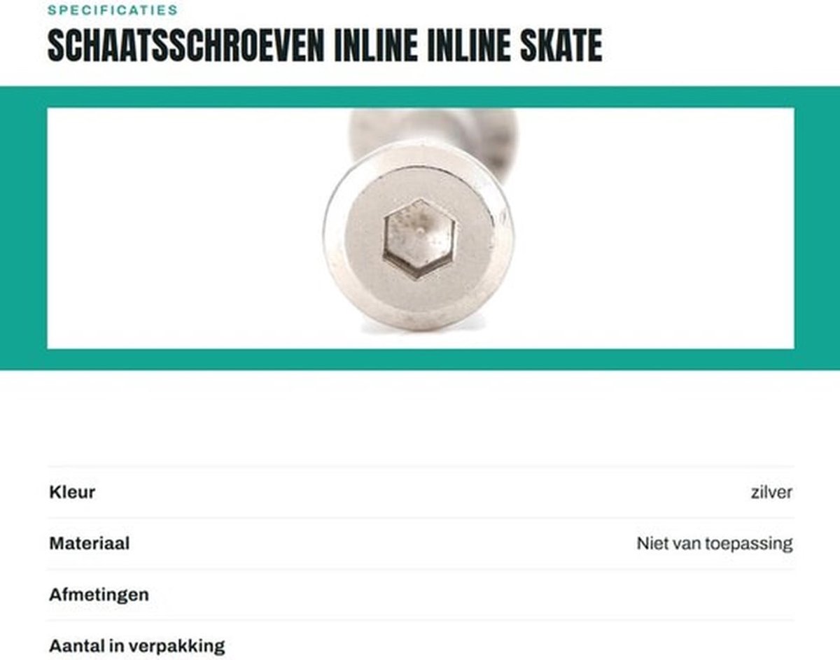 Schaatsschroeven Set van 10 - 31 mm/36 mm Vervangingsschroeven - Inline Skate Hardware - Hoogwaardig IJzer - Eenvoudig te Installeren - Skate Schroeven