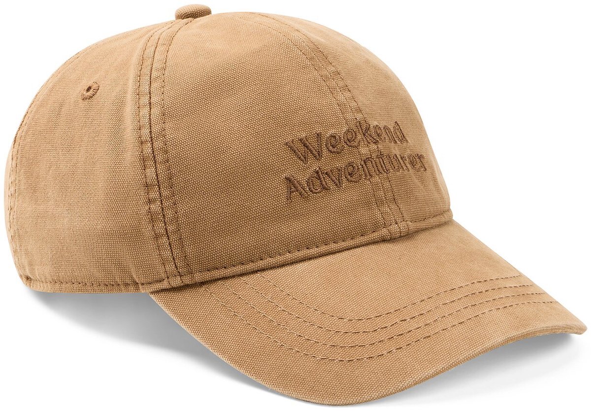 camel active Cap van canvas met borduurwerk - Maat menswear-OS - Sepiabraun