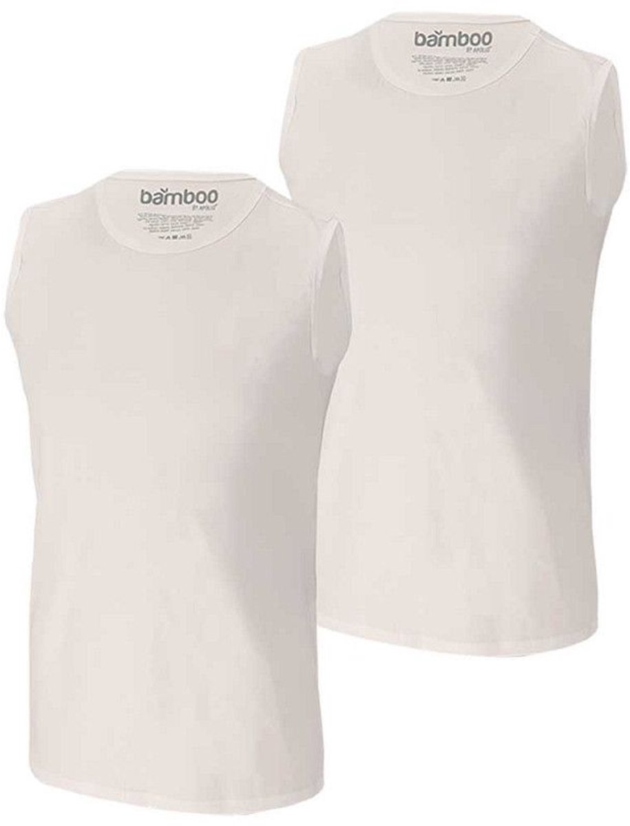 2 pak Apollo Bamboe mouwloos shirt wit - Wit - L
