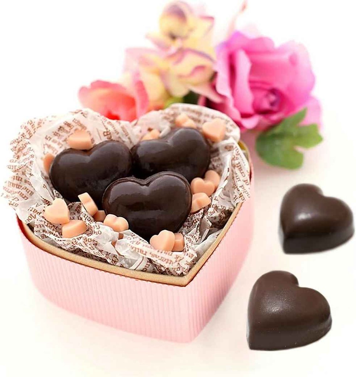 LISM-Chocoladevormpjesset, siliconen bakvormpjes voor Valentijnsdag, chocoladevormpjes - roze