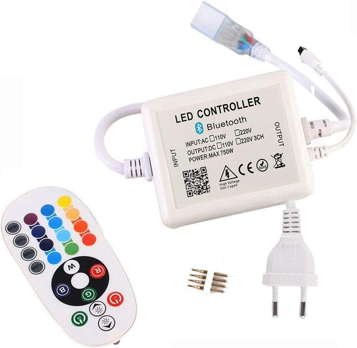 Bluetooth Transformator - Transformator - Bluetooth Gecontroleerd - Voor 5050 RGB LED-stroken - Voor Thuisgebruik