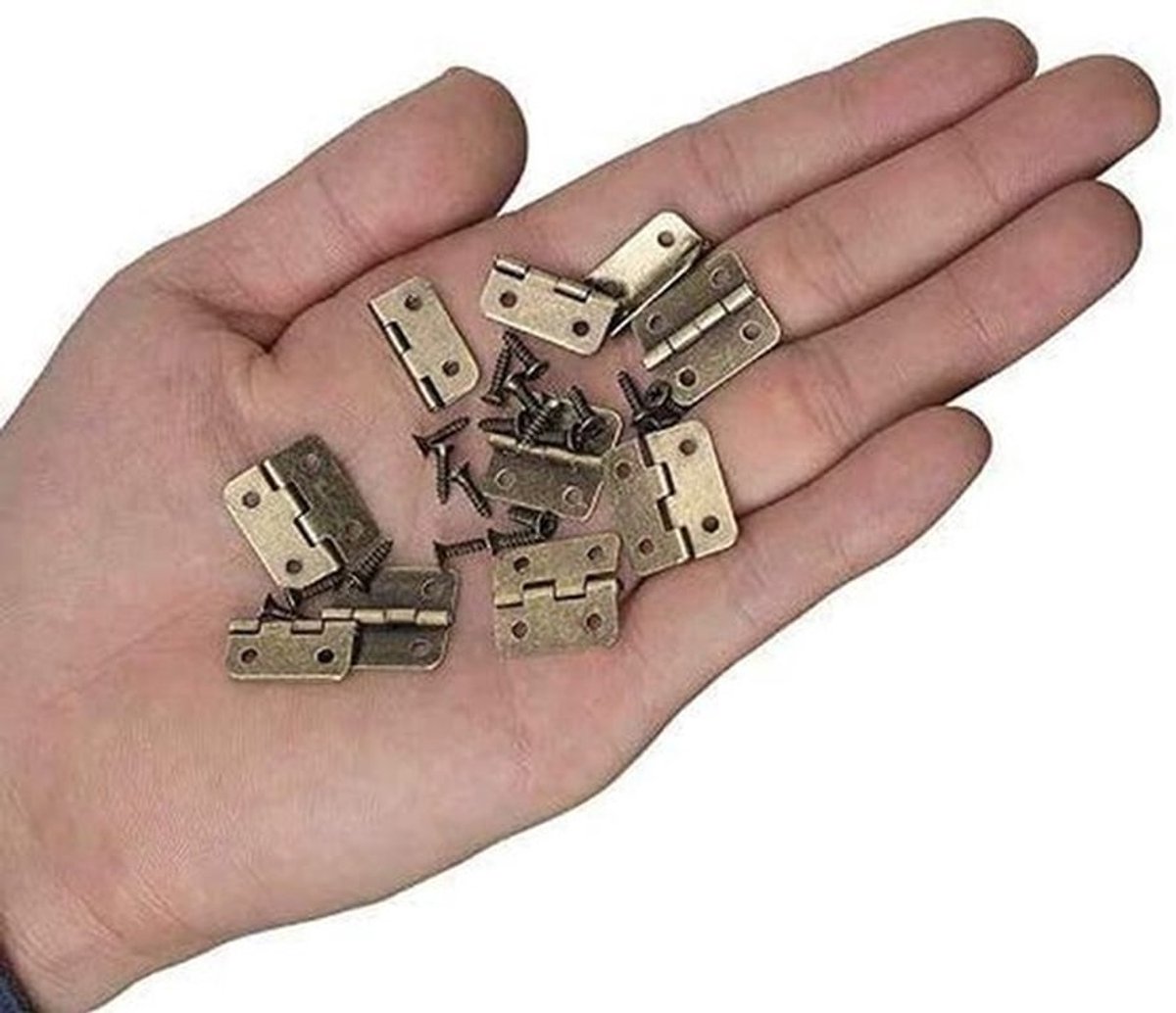 Scharnieren 100 stuks - Kleine Scharnieren - Scharnieren voor Keukenkastjes - Scharnierpen - Roestvrij Stalen Scharnieren - Inclusief 400 schroeven - Deurscharnieren