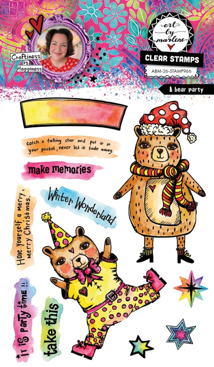 Clear stamp A bear party - ABM collection nr. 966