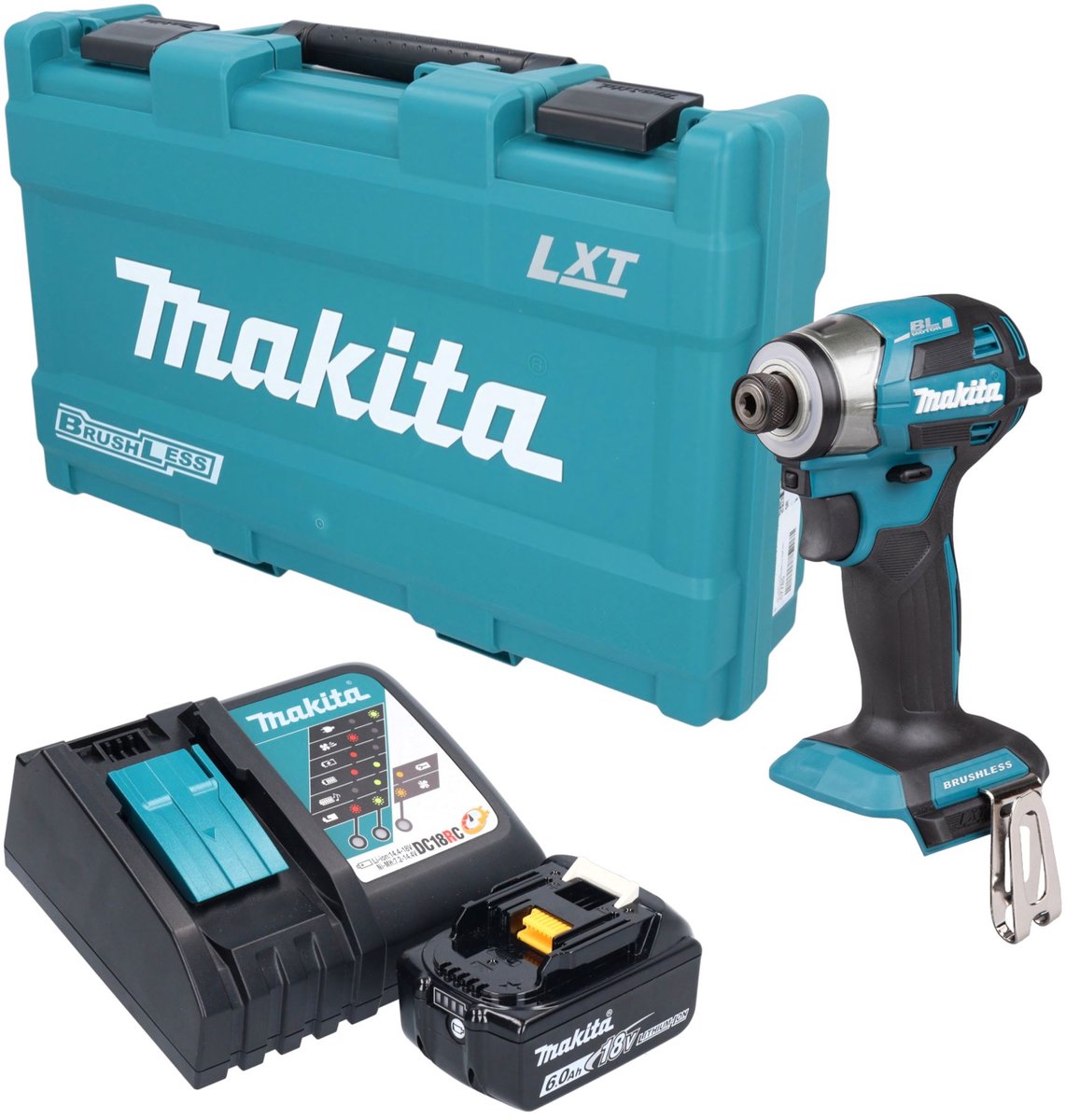 Makita DTD 173 RG1K accu-slagmoersleutel 18 V 180 Nm 1/4" borstelloos + 1x accu 6,0 Ah + oplader + koffer
