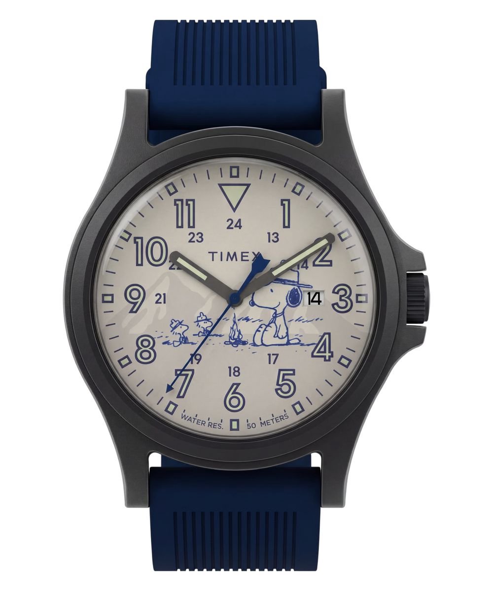 Timex Peanuts Expedition Acadia TW2Y84700 Horloge - Siliconen - Blauw - Ø 40 mm