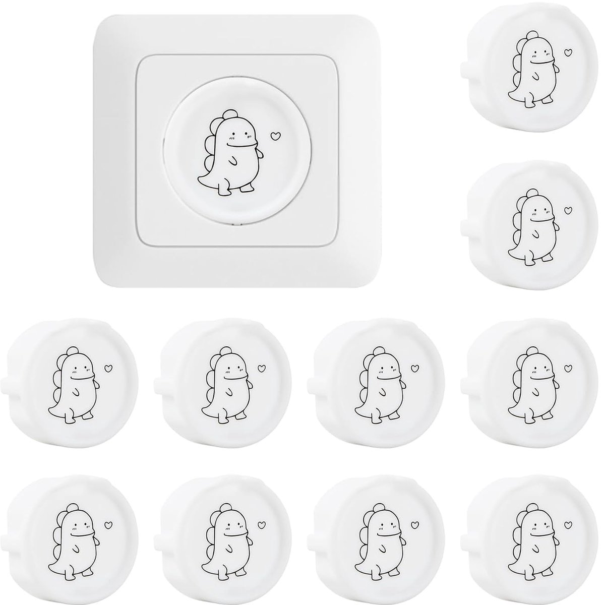 10 Stuks Stopcontactafdekking – Witte Stopcontactafdekking – Siliconen Stopcontactbeveiliging – Stof- en Spatwaterdichte Stopcontactafdekking – Kinderveilige Decoratieve Afdekking
