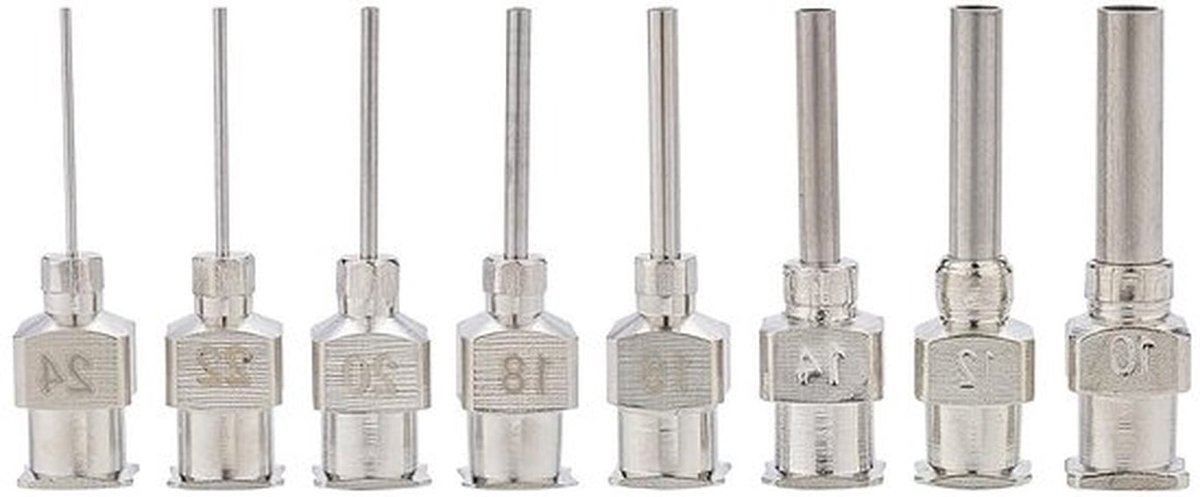 Blunt dispenser naald met platte punt - 140 stuks synthetische naalden met Luer Lock voor het bijvullen van lijm en inkt met kunststof houder
