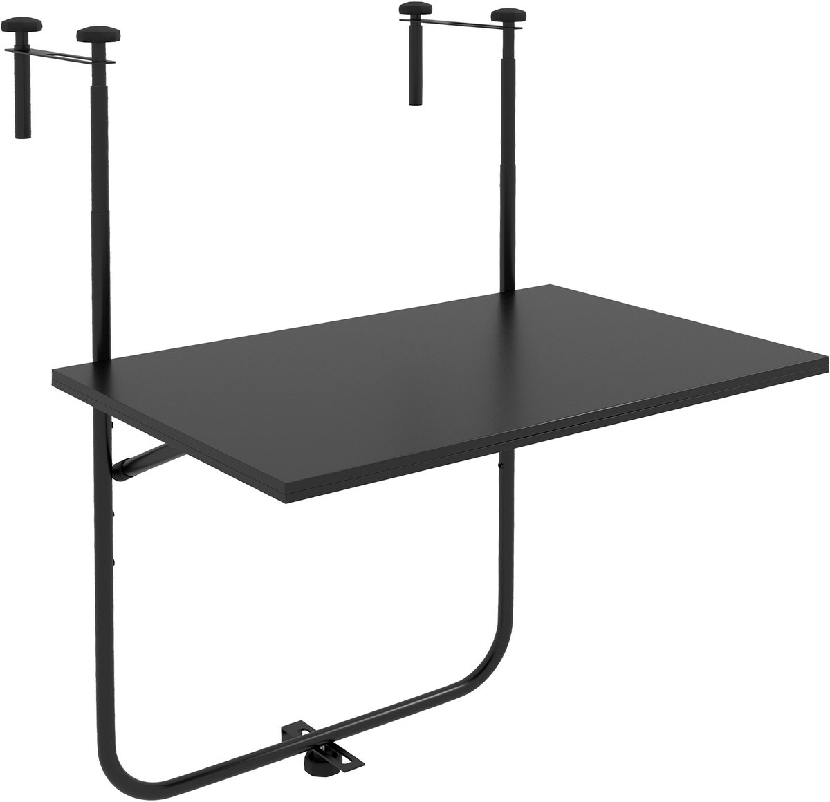 Opvouwbare hangbalkontafel - 3 hoogte verstelbaar - winddicht - metaal - zwart