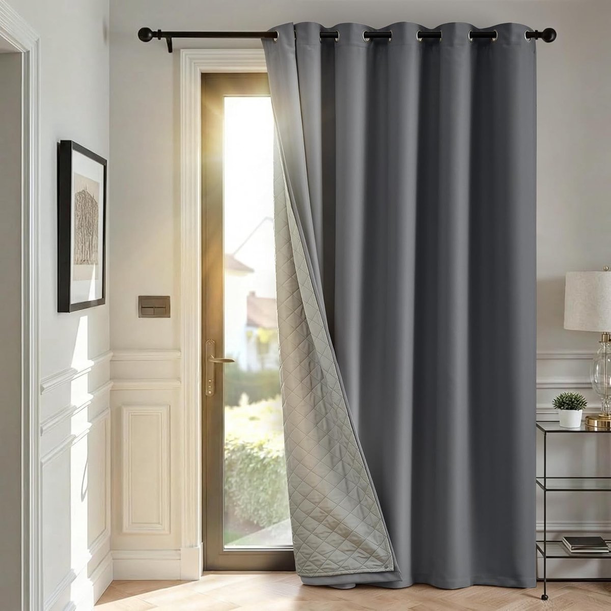 Verduisteringsgordijn - Donkergrijs - 260 x 200 cm - 100% Polyester Thermogordijn met Afneembare Voering - Voor Woonkamer en Slaapkamer