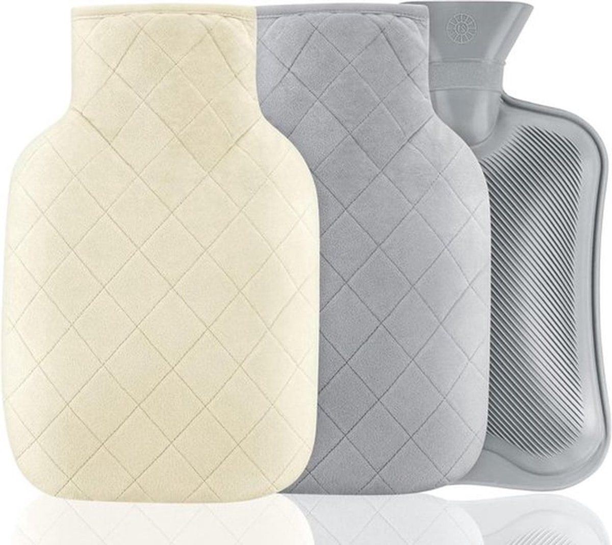 Warmwaterkruik van 2 liter met wasbare pluche hoes - Natuurlijk rubber - hete therapie-handwarmer