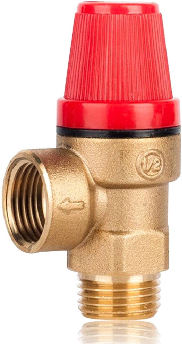 Dailygoods- Veiligheidsventiel 1/2 inch - Messing Drukregelventiel - Ontluchtingsventiel - G1/2 Buitendraad - DN15 Membraan - 3 Bar, 1 stuk - Drukventiel