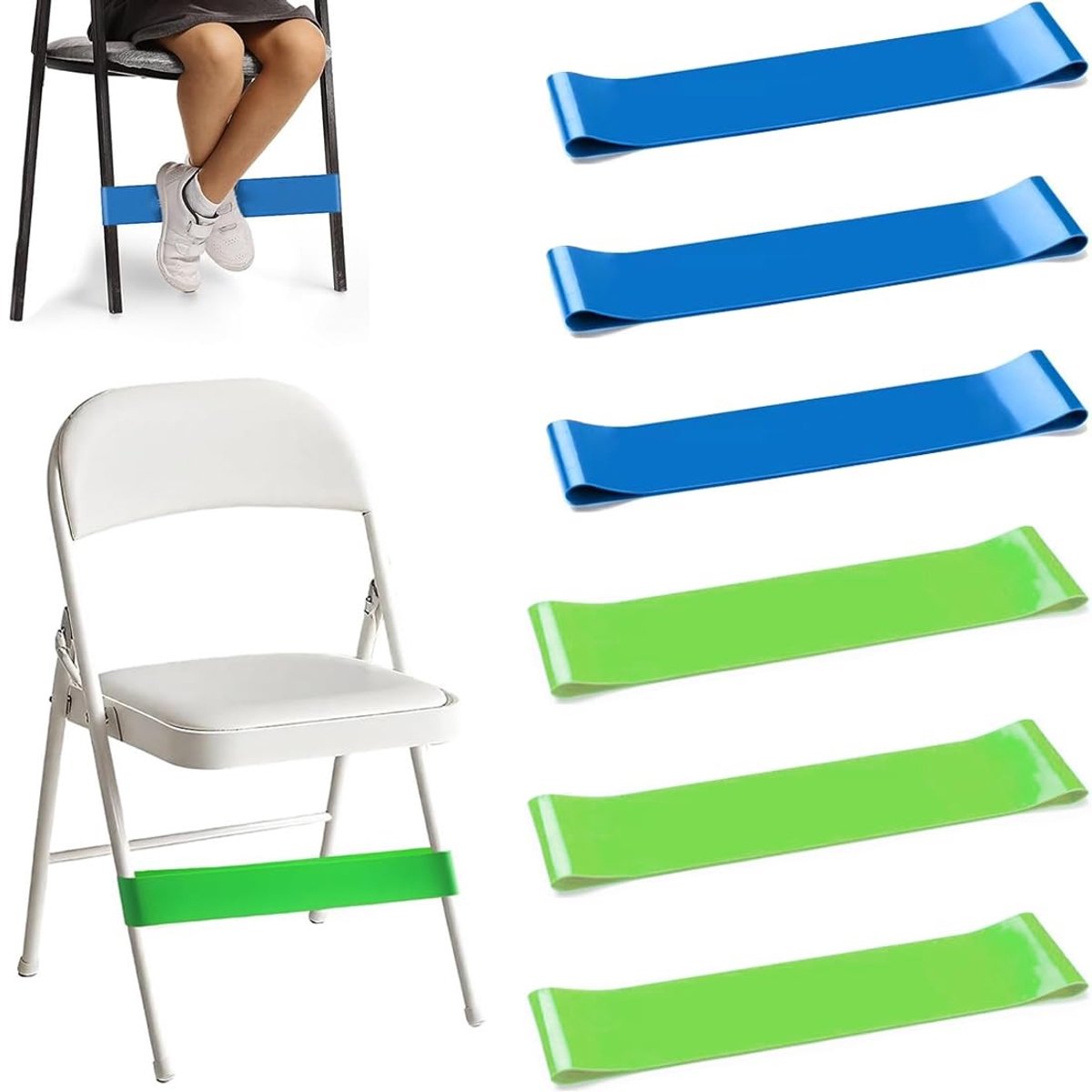 Dailygoods- Elastische Banden - 6 Stuks - Weerstandsbanden - Flexibele Zitriemen - Natuurlijk Latex - Veilig en Duurzaam - Zitbanden
