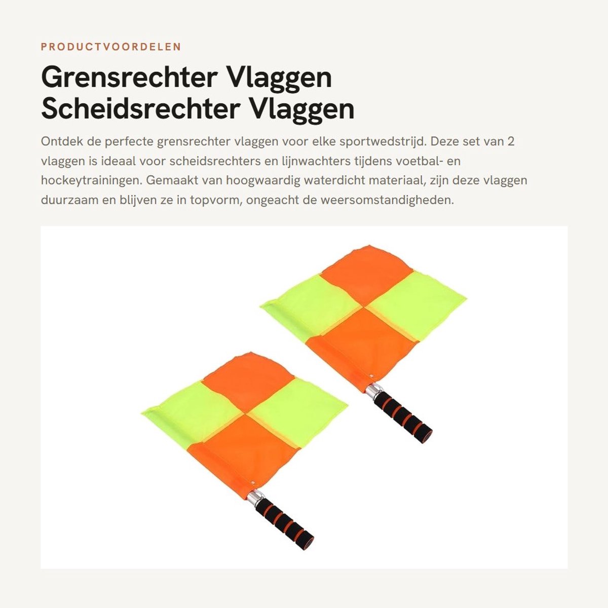 Dailygoods- Grensrechter Vlaggen - 2 Stuks - Duurzaam Waterdicht Materiaal - Roestvrij Stalen Staven - Sponshandvat - Opbergtas voor Sport - Scheidsrechtersvlag