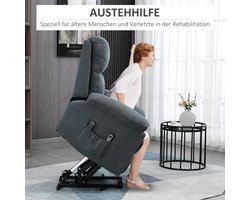 HAUSS SPOLE Fauteuil - Massagefauteuil Met Opsta Hulp - Elektrisch Verstelbaar Met Voetensteun En Afstandsbediening - Voor Woonkamer - Stof Grijs