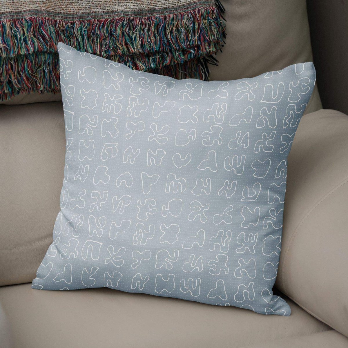 Kussenhoes willekeurig patroon, gooien kussenhoezen, home decoratieve kussenslopen voor woonkamer, bank, slaapkamer, grootte: 43x43 cm - ontworpen en vervaardigd in Turkije