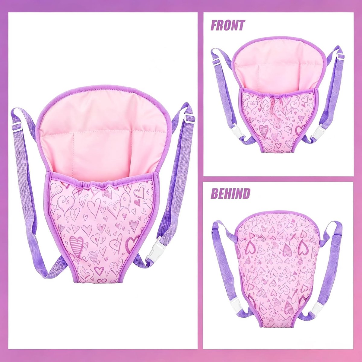 Babydrager voor poppen, accessoires voor babypoppen van 35,5 tot 45,7 cm, transporttas voor kinderen, speelgoed voor rollenspellen voor kinderen, a, A