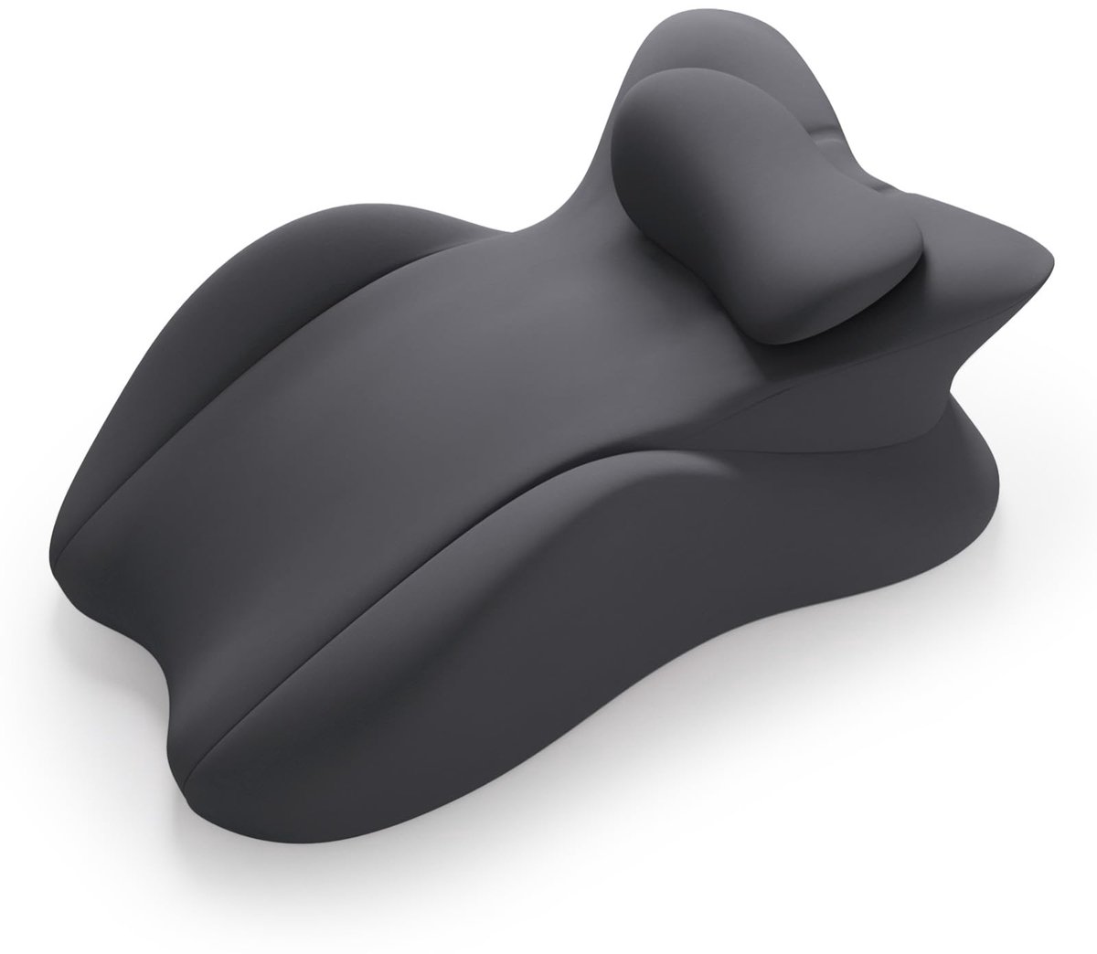 Wigkussen, leeskussen en lendenkussen, ontspanningskussen voor bed, bank en vloer, orthopedisch steunkussen tegen rug- en nekpijn, van traagschuim (donkergrijs)