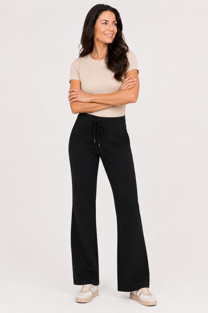 Mi Piace Travel Broek Dames Flared - Zwart - Maat L/40 - 202089