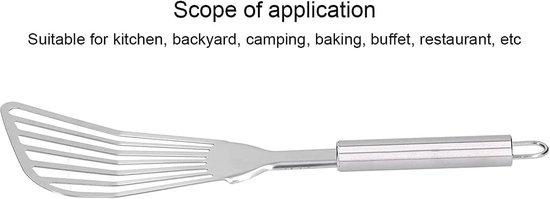 keukenvisspatel, sleufspatel, eierspatel, grill-visspatel, roestvrij staal, keukenvisspatel voor keuken, camping, restaurant — afbeelding 3