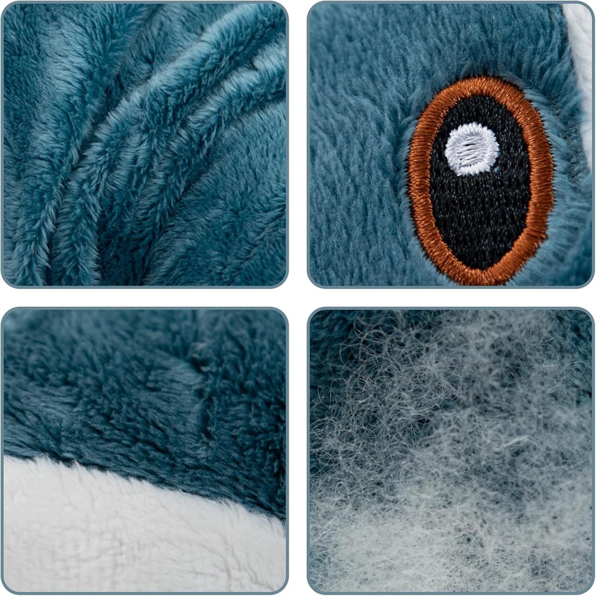 Pluche haai-kussen, 28 cm, pluche dier, speelgoed, zacht knuffelig haai, pluche dier, comfortabel slaapkussen, rugkussen voor kinderen, jongens, meisjes, cadeau, kamerdecoratie (blauw)