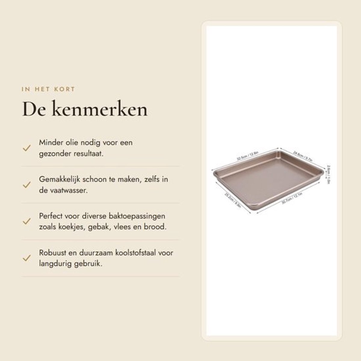 Dailygoods - Antiaanbaklaag bakplaat - Bakplaat van koolstofstaal