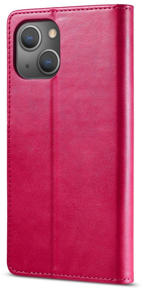 LC.IMEEKE Wallet Case Portemonnee Hoesje voor iPhone 15 Plus - Roze