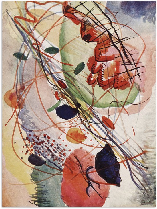Poster 60x80 cm - Aquarell - Kandinsky - Posters - Kamer decoratie - Wanddecoratie woonkamer - Muurdecoratie slaapkamer
