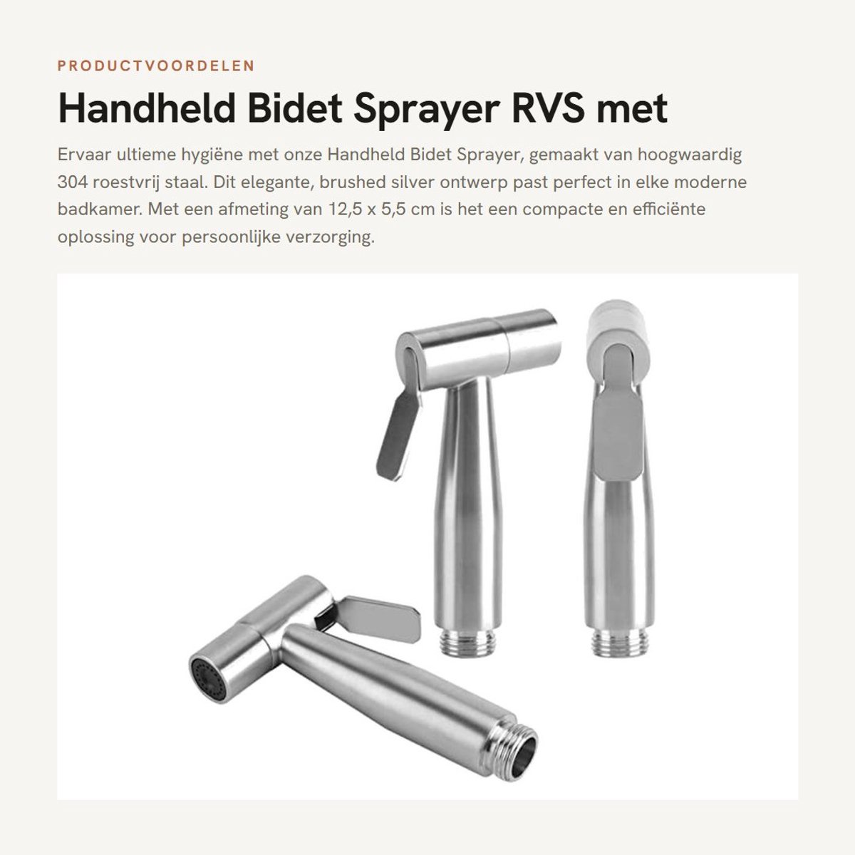 Dailygoods - Handheld Bidet Sprayer - RVS met Muurbevestiging - Voor Optimale Hygiëne in Badkamer - Eenvoudige installatie - Comfortabel en duurzaam -...