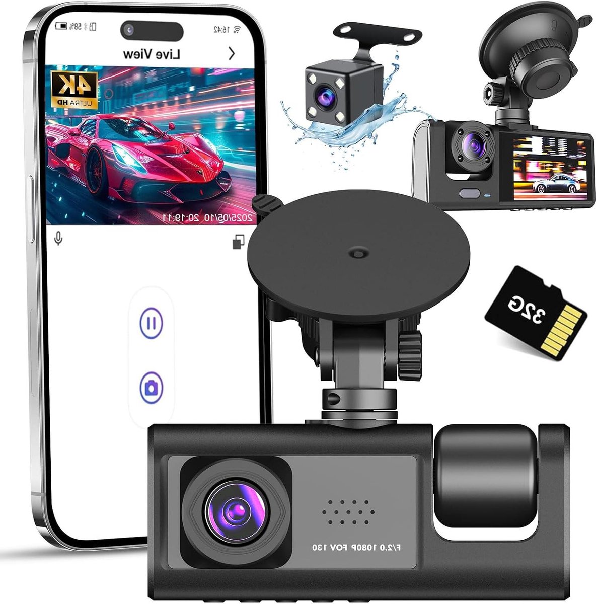 Autocamera - Rit recorder - Veilig rijden - 170 graden groothoek - 1080P HD - Zwart
