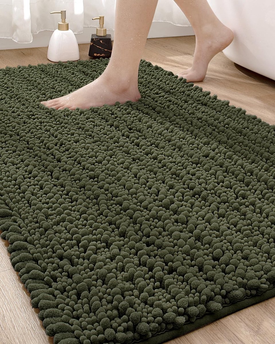 Dailygoods- Badmat Antislip - Absorberend - Zacht - Machinewasbaar - Shaggy - 24 x 43 cm - Geschikt voor Badkamer/Doucheruimte - Douchemat