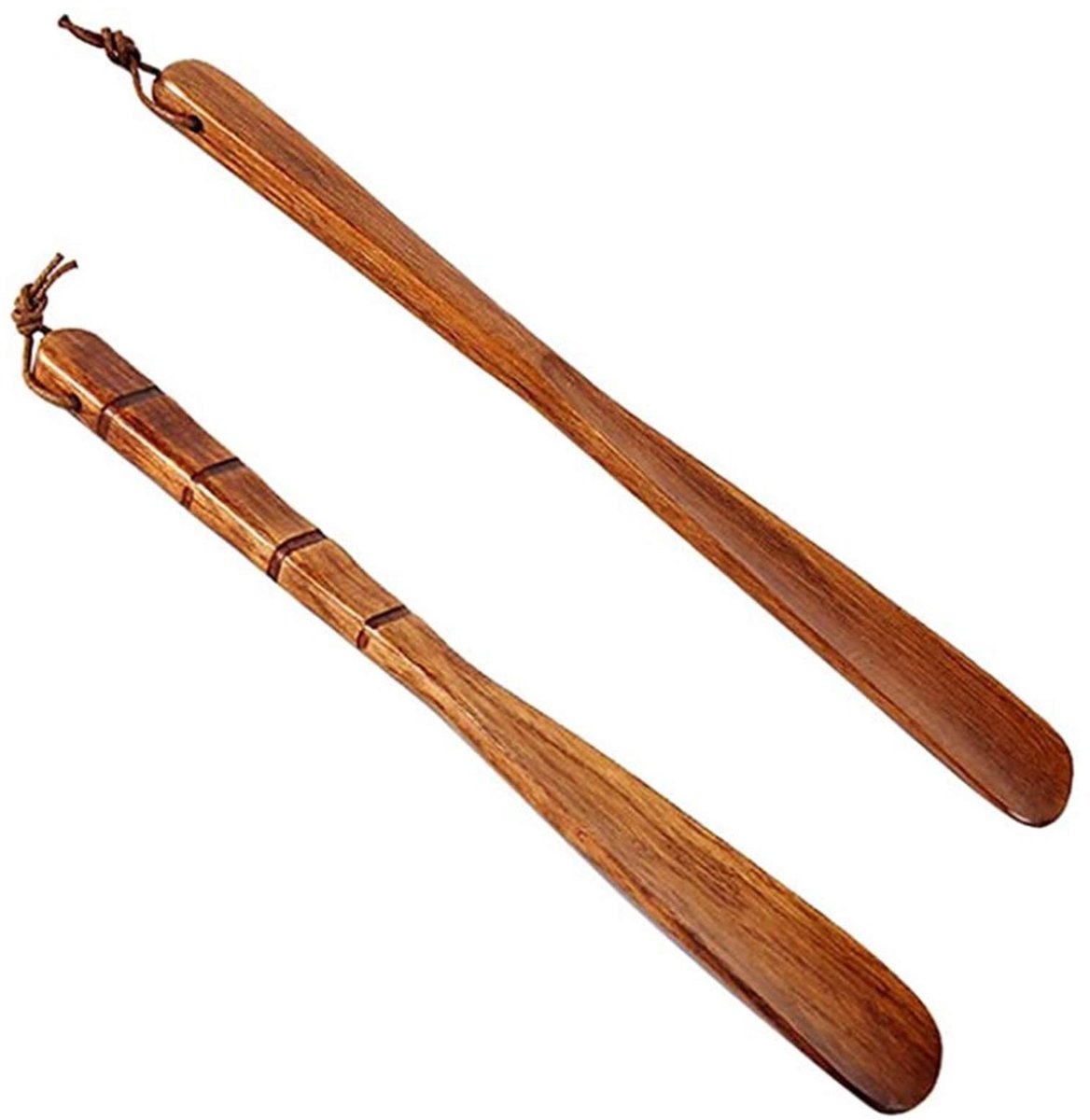 Dailygoods - 2 Stuks Houten Schoenlepel - Lange Steel voor Gemakkelijk Aantrekken