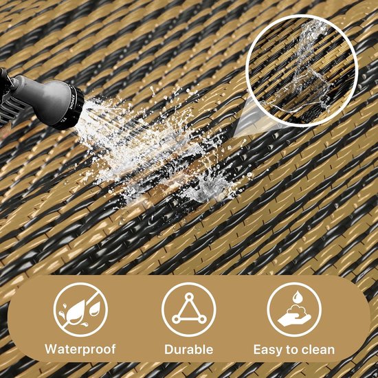Outdoor Tapijt - Tuintapijt Buitenmat - Buiten Leven - Omkeerbaar Waterdicht - 150 x 240 cm - Zwartbruin van OutDoor — afbeelding 3