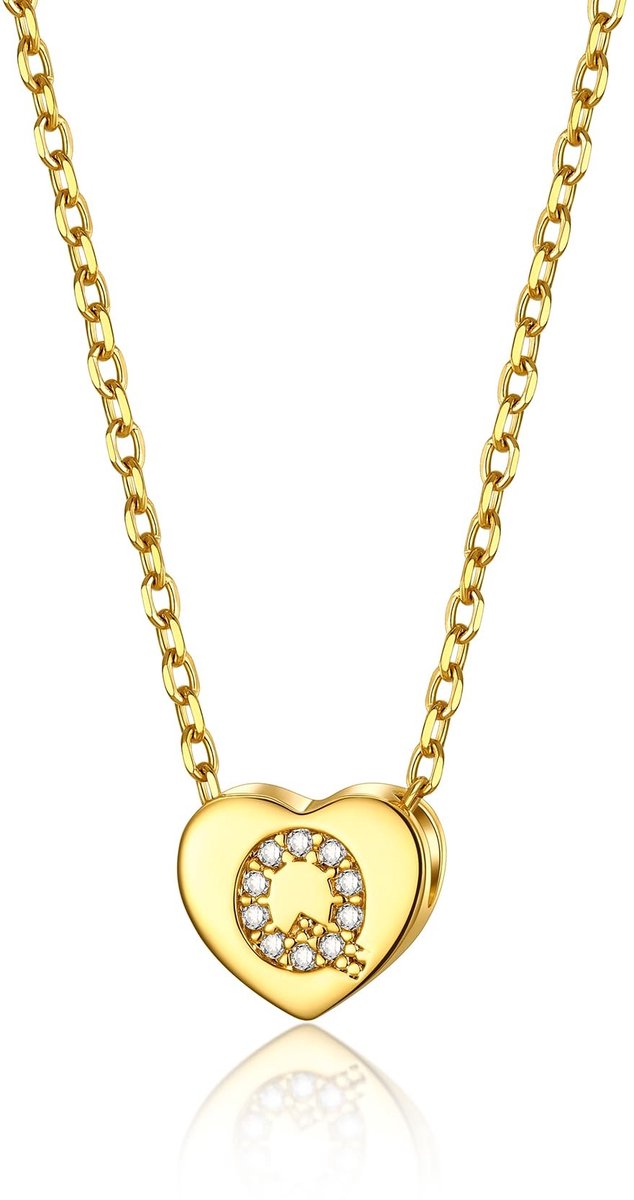 Dailygoods- Hartketting Goudkleurig - Halsketting Dames - Koper/Roestvrij Staal - 41 cm - Choker - Perfect voor Cadeau