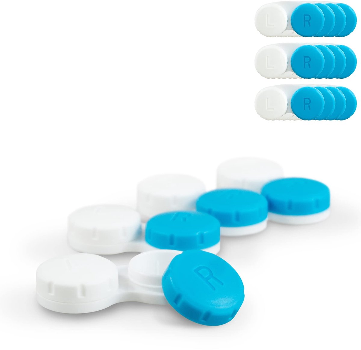 Dailygoods- Contactlenzen Doosje Set - 12 Stuks - Duurzaam - Hygiëne - Ideaal om Mee te Nemen - Kwaliteit en Verantwoordelijkheid - Lenzendoosjes