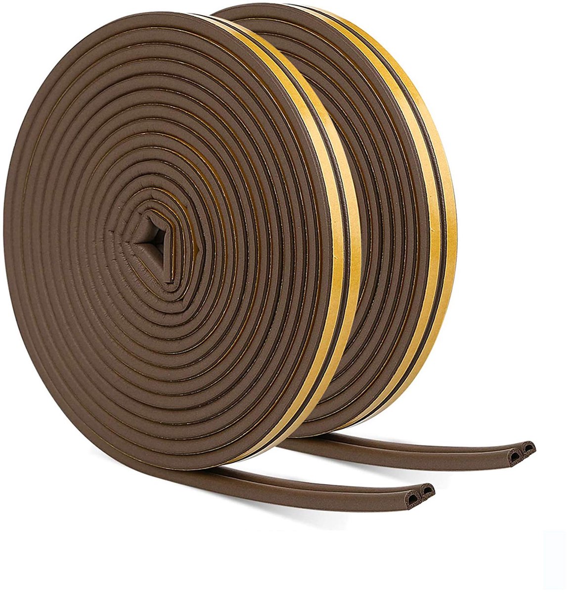 Raamontwerp Excluder Tape D Type zelfklevende EPDM deur venster Draught Excluder Strip Foam Seal Geluidsisolatie Vermijden Rubber Weerstrip 20M(Wit）