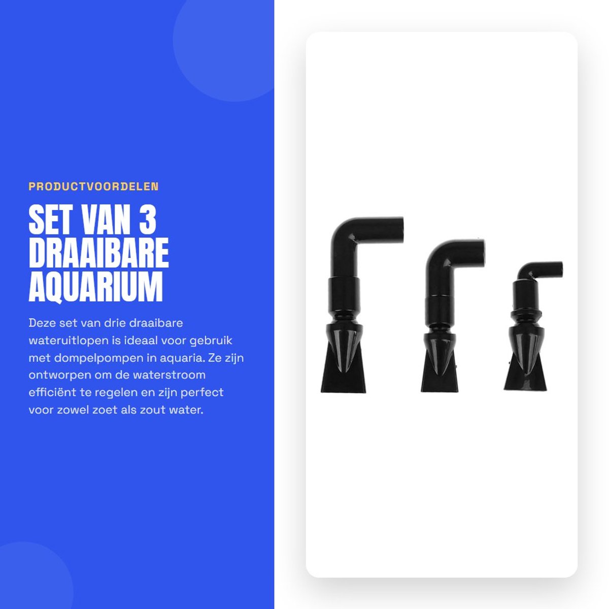 Dailygoods- Aquariumpomp 360° draaibaar - Eendensnavelmondstuk - Wateruitloop - Duurzaam kunststof - Stabiele prestaties - Verstelbare uitlaat - Aquariumaccessoire