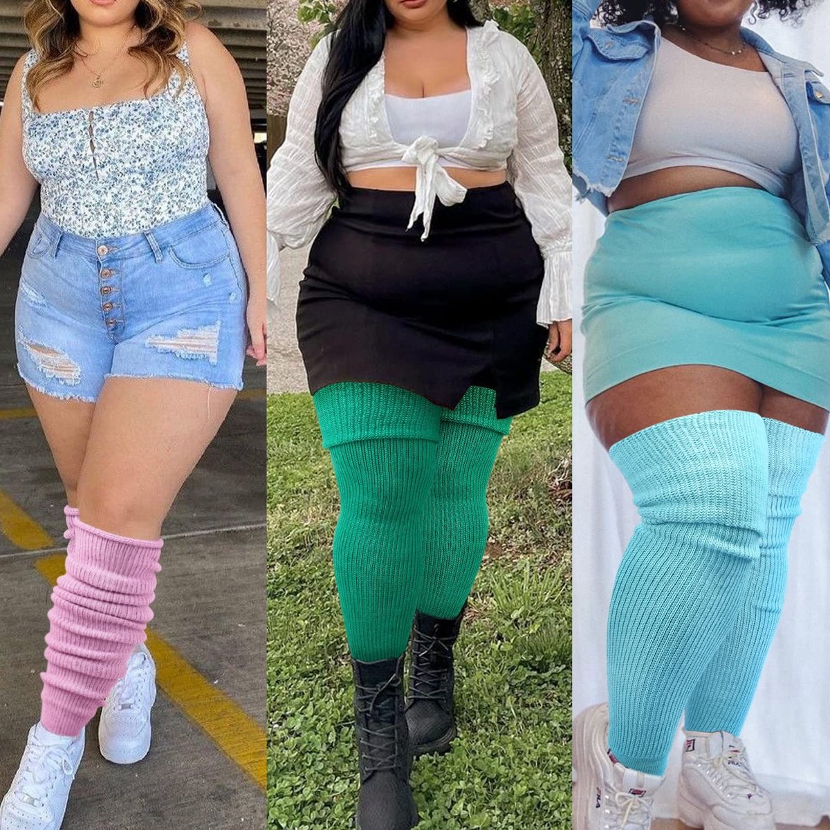 Dailygoods- Dijhoge Sokken Extra Lang - Plus Size Sokken - Over de Knie Kousen - Beenverwarmer - Hoge Kousen - Trendy Mode - Lange Sokken