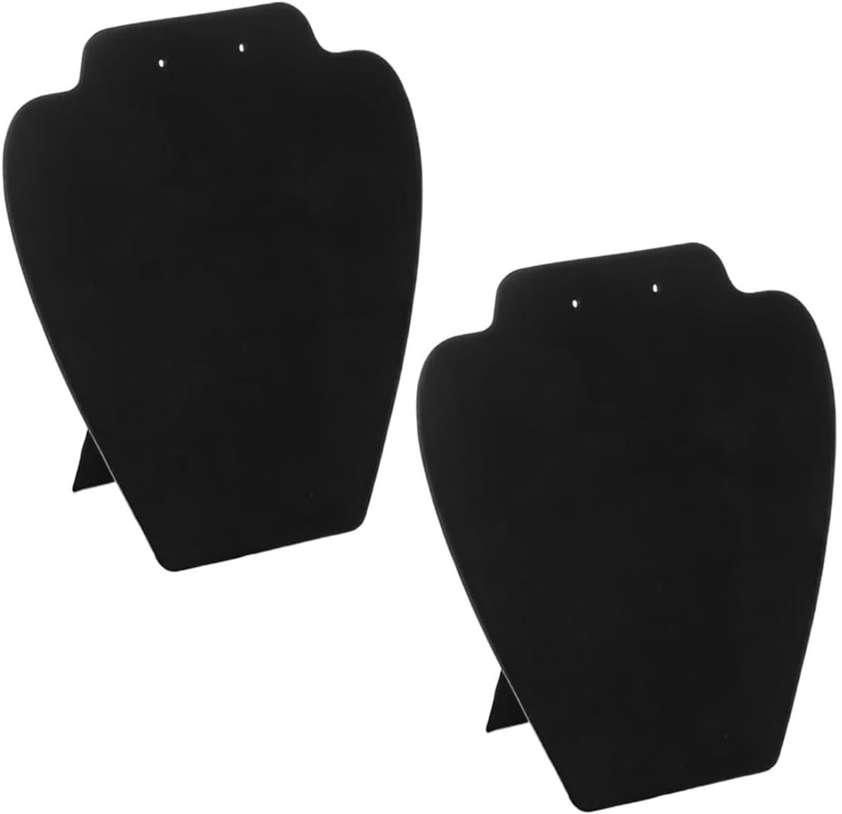 2 stuks fluwelen sieradenstandaard voor kettingen, oorbellen en hangers zwart