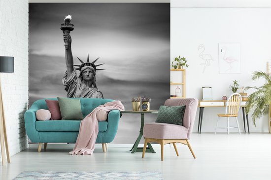 Papier peint - Papiers Papier peint photo New York - Statue de la Liberté - Zwart - Wit - Largeur 260 cm x Hauteur 260 cm