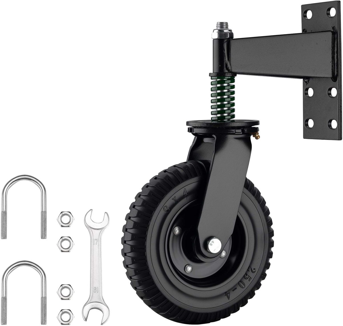 poortwiel tot 275 kg, hekwiel 200 mm voor poorten en hekken, rubberen zwenkwiel voor tuinpoorten, roller met rem voor schuifhekken en opritten