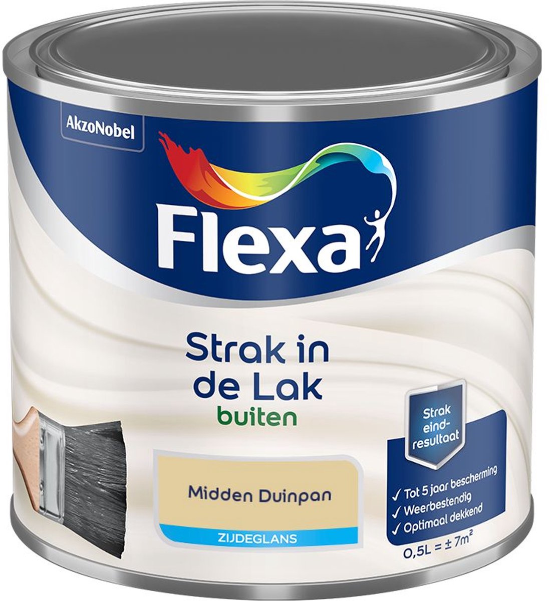 Flexa - Strak In De Lak Buitenlak Zijdeglans - Midden Duinpan - Mengverf - 500 Ml
