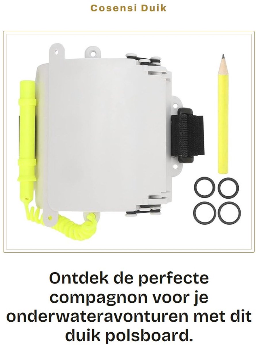 Dailygoods- Duikbord Ergonomisch Ontwerp - Herbruikbaar - Onderwater Accessoires - ABS Materiaal - Lichtgewicht - Inclusief Potlood - Duiknotitieboek