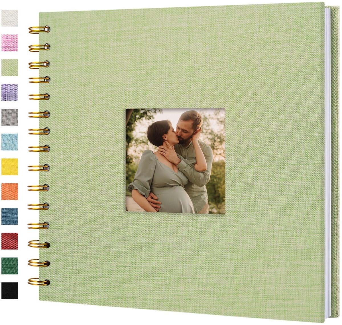 Dailygoods- Scrapbook Linnen Kaft 20,5x20,5 cm - 40 Pagina's - Zuurvrij Blad - Vintage Cover - Fotohoekstickers - Herinneringsboek - Fotoalbum