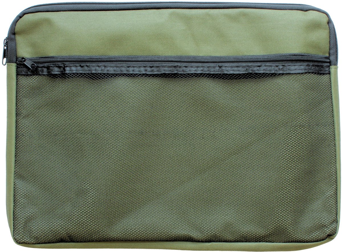 Products A4 Canvas Document Tas met Rits en Buitenste Mesh Pocket - Groen