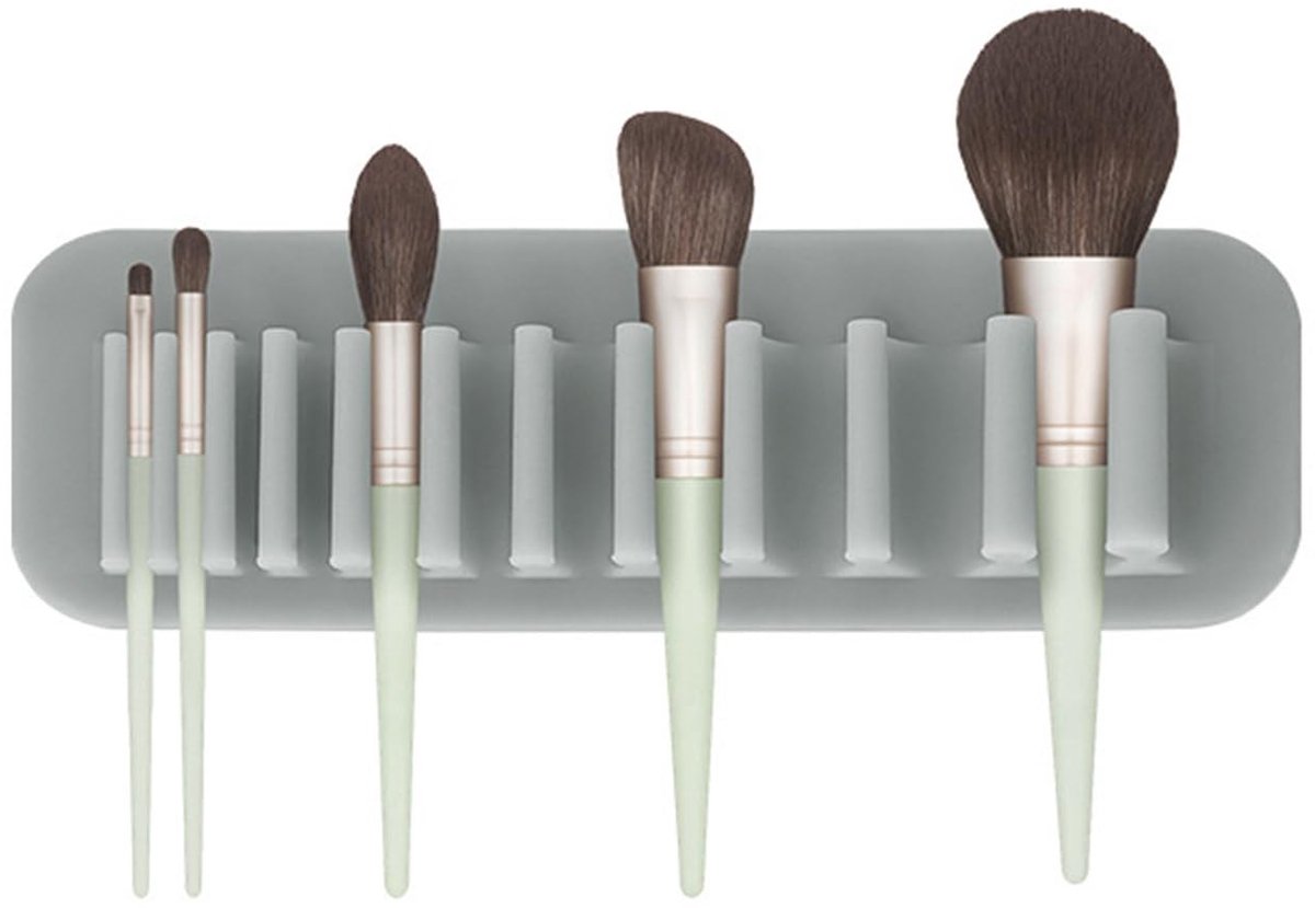 Dailygoods - Make-up kwastenorganizer, geen stansborstel, droogstandaard, siliconen cosmeticakwast, opberghouder voor tegels, badkamer, muur, make-upkwasten, organizer