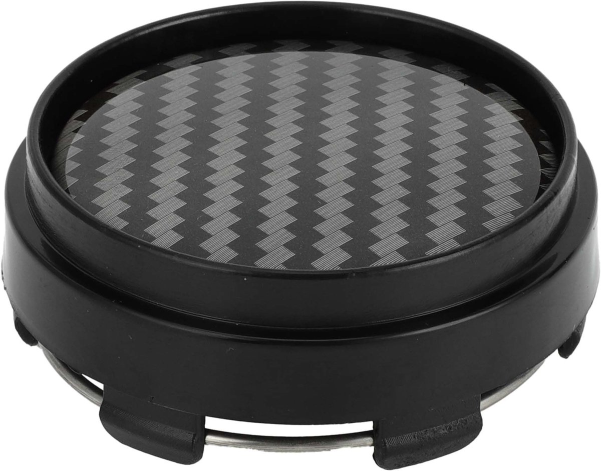 Dailygoods- Wielnaafdop Duurzaam 66mm - Voertuignaafdoppen - Kunststof - Carbon Fiber Patroon - Zwart - Bescherming tegen stof en vuil - Naafdop