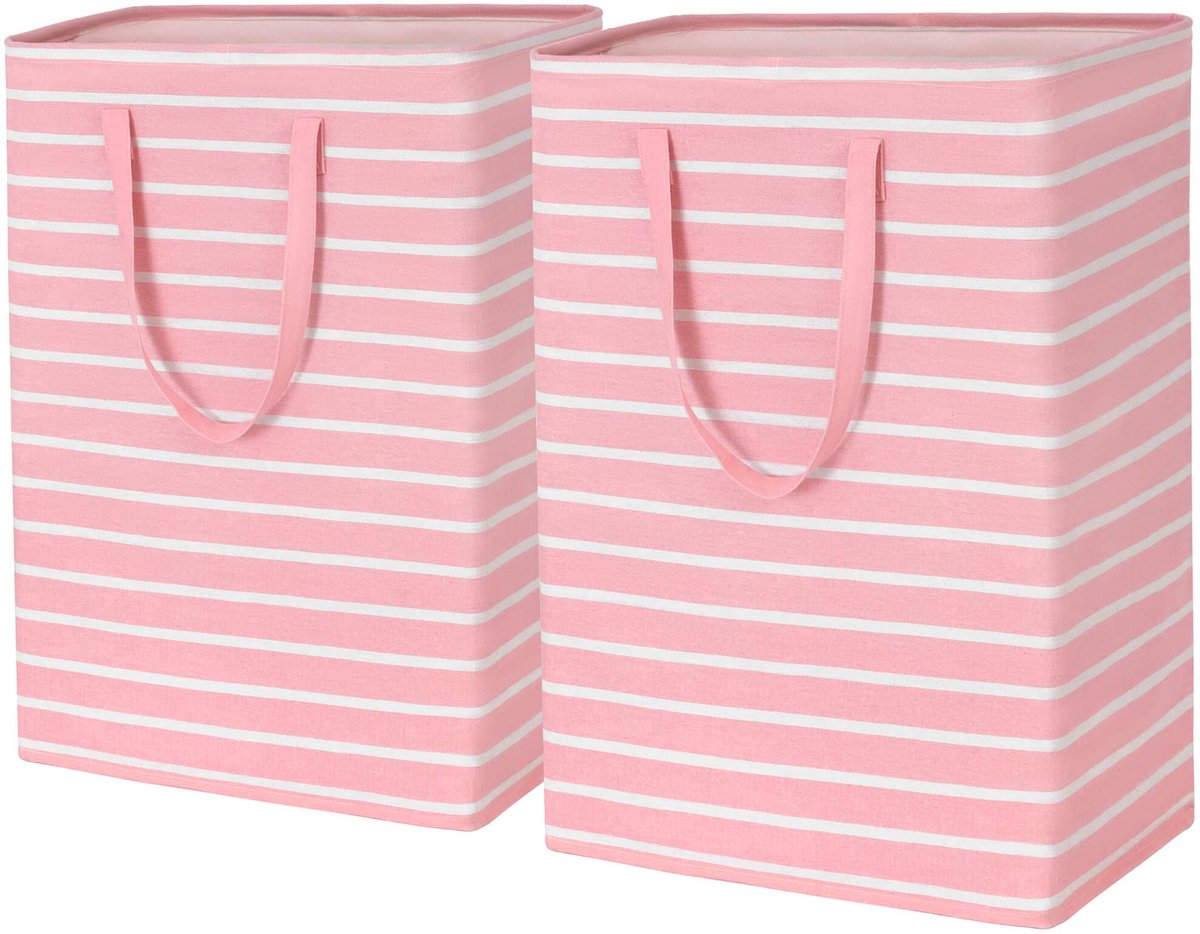 Wasmand, grote wasmanden, wasverzamelaar, opbergmand, laundry baskets, babyspeelgoed, handdoekhouder voor badkamer waston, 43x60cm, 75Lx2, roze