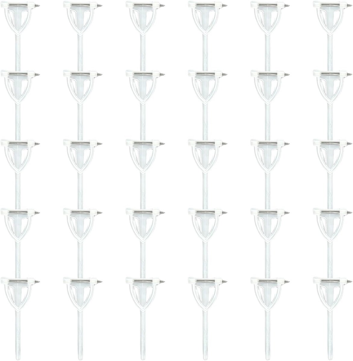 Set van 30 Veiligheidsnaalden voor Bloemen, Driehoekige Knopen, Plastic Corsage Pins in Wit voor Creatieve Projecten en Bloemstukken