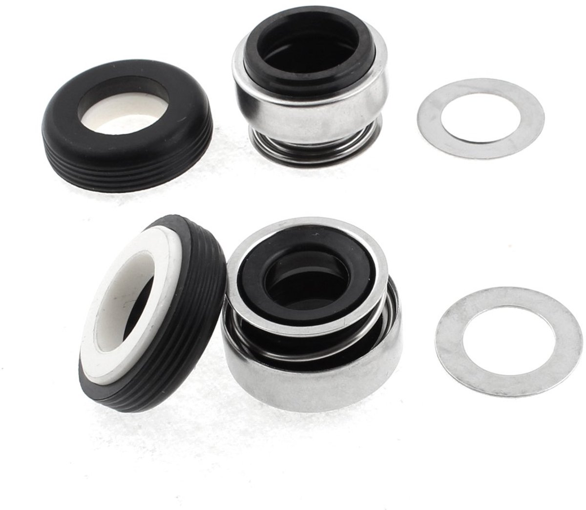 sourcing map 2stk metalen veer rubberen balg waterpomp mechanische afdichting 15 mm DMR.