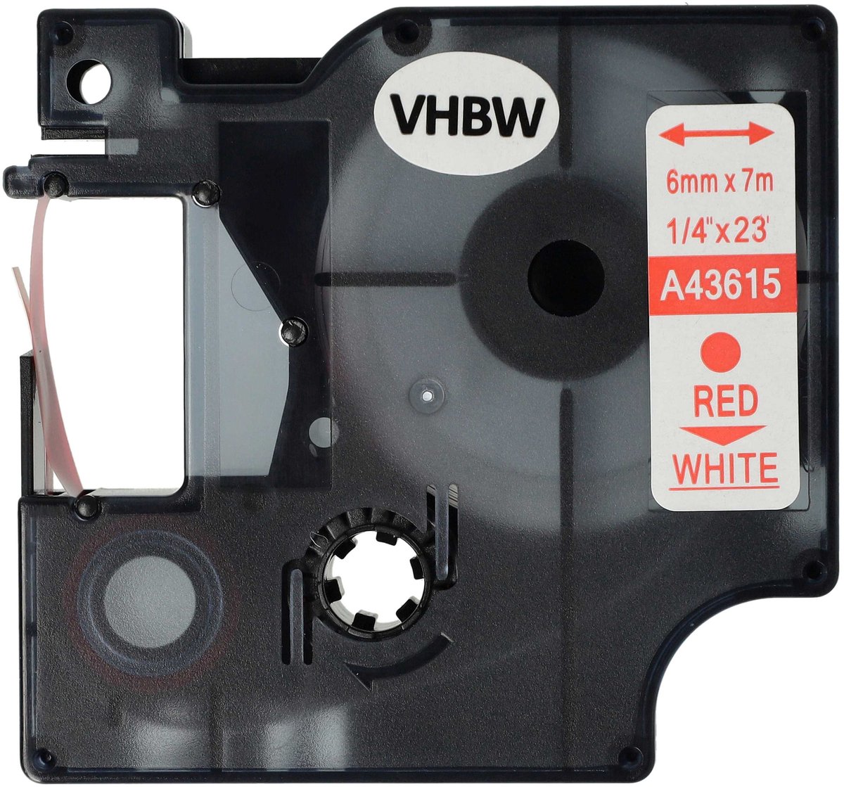 vhbw-labeltapecassette compatibel met Dymo LabelPoint 300, 350, 200 en 250 labelprinters, 7m x 6mm, rood op wit